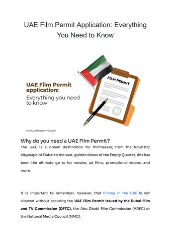 UAE Film Permit Application_ Everything You Need to Know