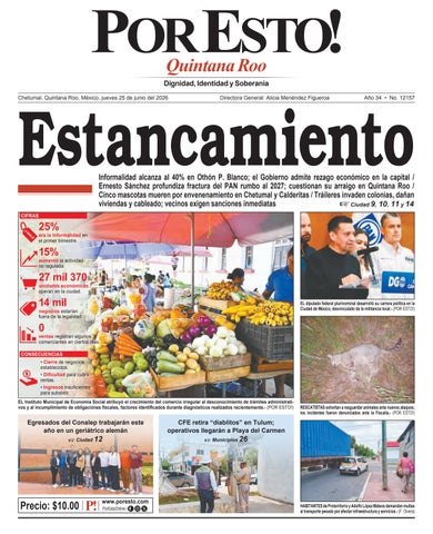 PORTADA POR ESTO CHETUMAL, JUEVES 25 DE JUNIO DE 2026