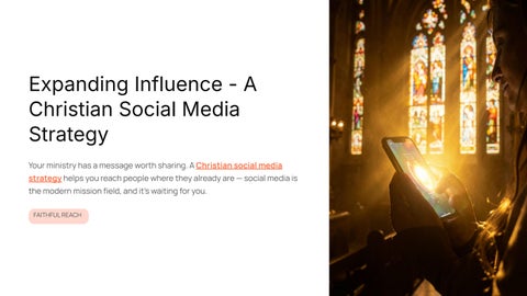 Expanding Influence - A Christian Social Media Strategy