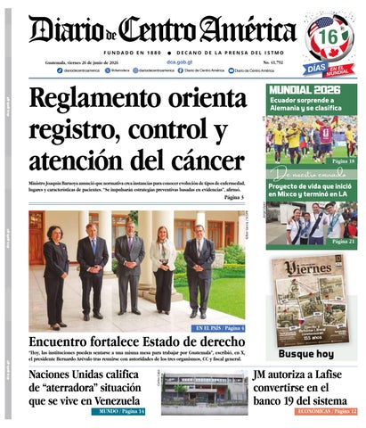 Edición Diario de Centro América 26 de Junio 2026