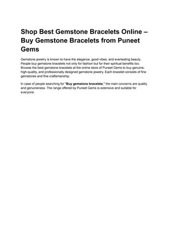Shop Best Gemstone Bracelets Online