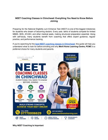 NEET Coaching Classes in Chinchwad_ Everything You Need to Know Before Joining