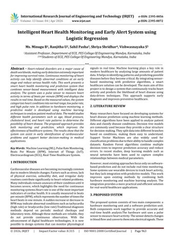 Intelligent Heart Health Monitoring and Early Alert System using Logistic Regression