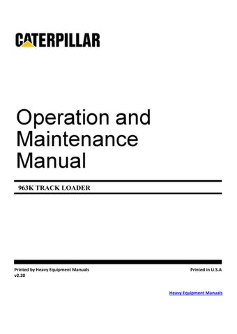 CAT Caterpillar 963K Operation & Maintenance Manual PDF Download