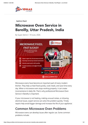 Microwave Oven Service in Bareilly _ Fast Repair - Live Smart