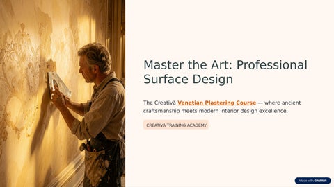 Venetian Plastering Course with Expert Practical Training