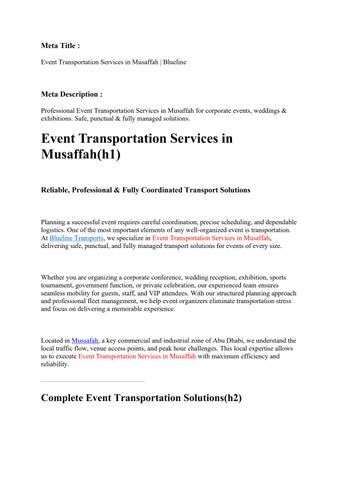 Event Transportation service