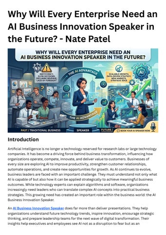 Why Will Every Enterprise Need an AI Business Innovation Speaker in the Future - Nate Patel