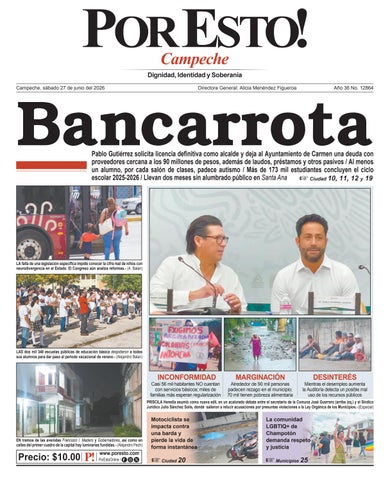 PORTADA POR ESTO CAMPECHE, SÁBADO 27 DE JUNIO DE 2026