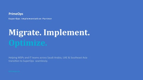 Migrate to SuperOps — Expert Implementation Partner