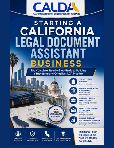 CALDA step by Step business plan