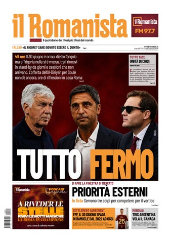 Il Romanista del 29 giugno 2026