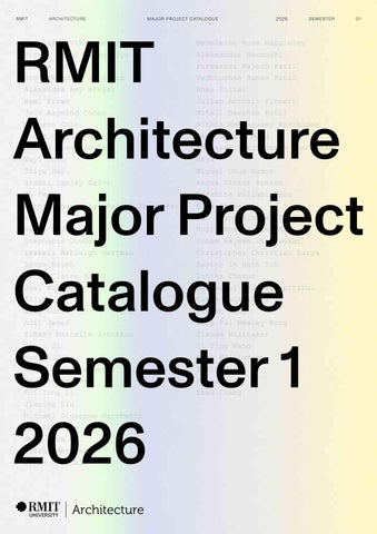 RMIT Architecture - Major Project Catalogue - Semester 1 - 2026