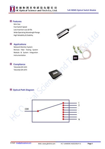 1×N_MEMS_Optical_Switch_Module