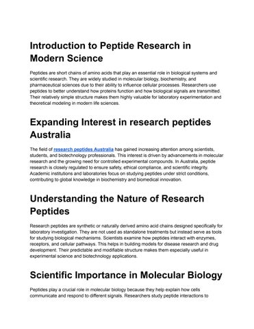 research peptides Australia  2