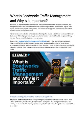 What is Roadworks Traffic Management and Why is it Important