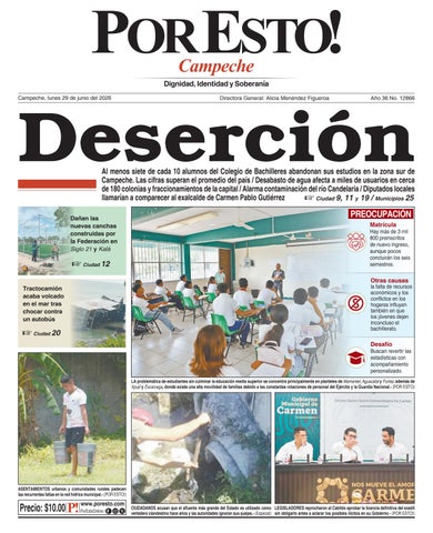 PORTADA POR ESTO CAMPECHE, LUNES 29 DE JUNIO DE 2026