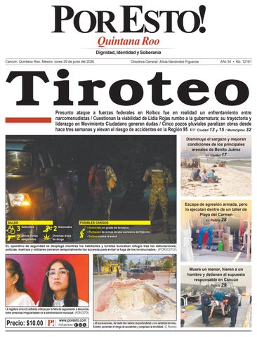 PORTADA POR ESTO CANCUN, LUNES 29 DE JUNIO DE 2026