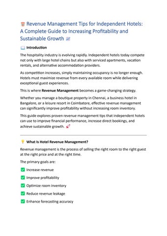Revenue Management Tips
