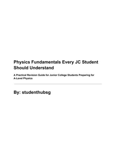 Physics Fundamentals Every JC Student Should Understand (1)