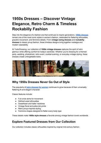1950s Dresses – Discover Vintage Elegance, Retro Charm & Timeless Rockabilly Fashion