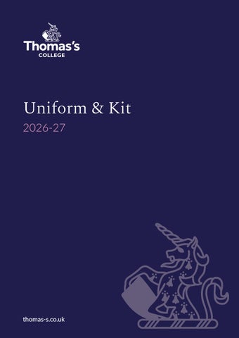 Thomas’s College Uniform and Kit 2026-2027