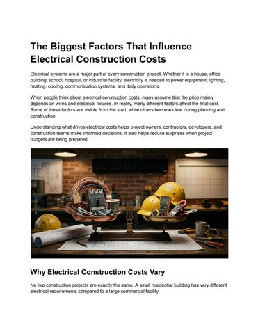 The Biggest Factors That Influence Electrical Construction Costs