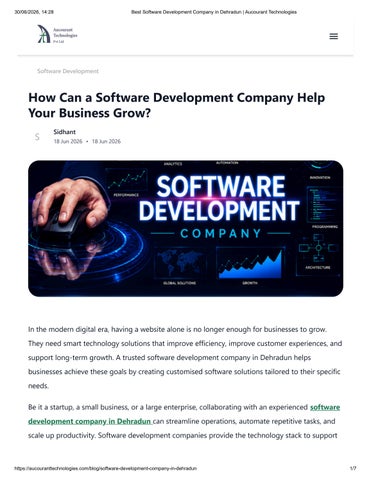 Best Software Development Company in Dehradun | Expert IT Services
