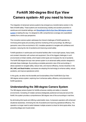 Forklift 360-degree Bird Eye View Camera system- All you need to know