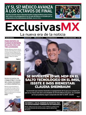 PDF EXCLUSIVAS MX MIÉRCOLES 1 DE JULIO DE 2026