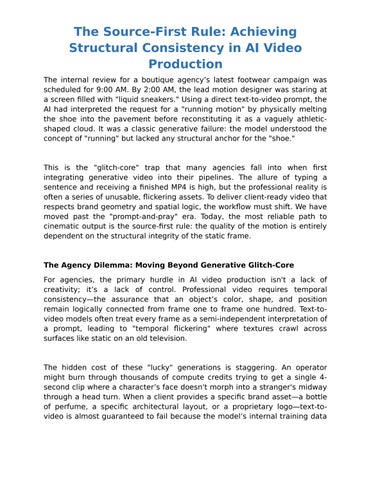 The Source-First Rule: Achieving Structural Consistency in AI Video Production