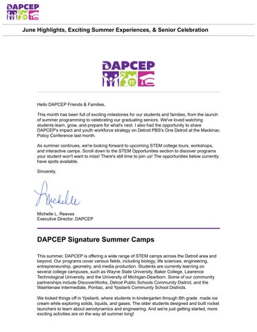 DAPCEP Mail - June Highlights, Exciting Summer Experiences, & Senior Celebration
