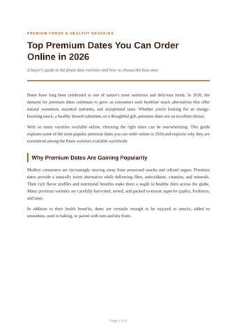 Top Premium Dates You Can Order Online in 2026