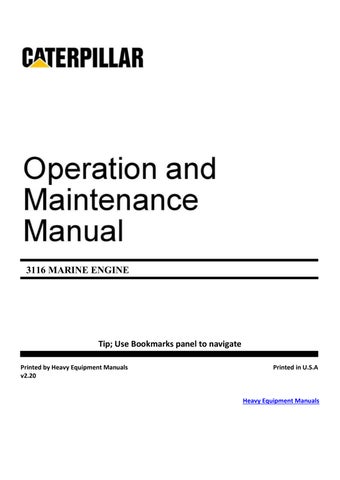 CAT Caterpillar 3116 Marine Engine Operation & Maintenance Manual PDF Download