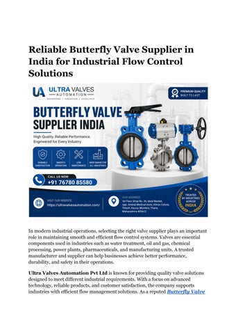 Butterfly Valve Supplier in India