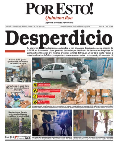 PORTADA POR ESTO CHETUMAL, JUEVES 2 DE JULIO DE 2026