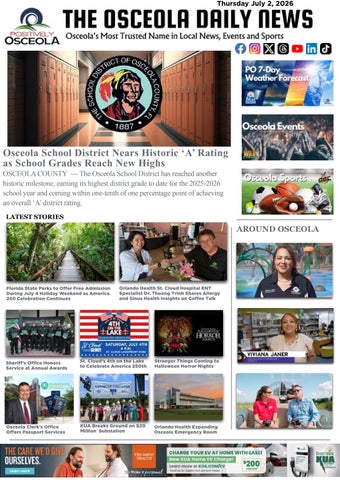 The Osceola Daily News for Thursday July 2, 2026