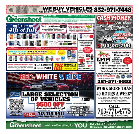 The 7-1-2026 Edition of The Greensheet Houston