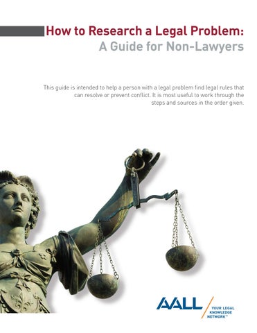  How To Research A Legal Problem: A Guide for Non-Lawyers