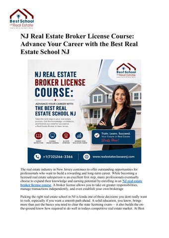 NJ Real Estate Broker License Course | Best Real Estate School NJ