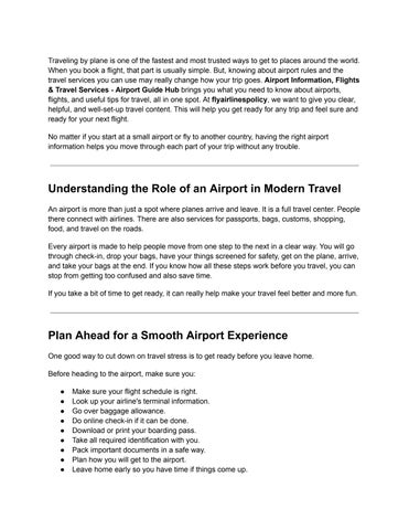 Airport Information, Flights & Travel Services - Airport Guide Hub 