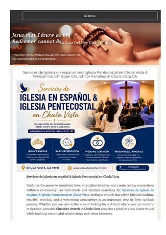 Services de Iglesia en español & Iglesia Pentecostal en Chula Vista