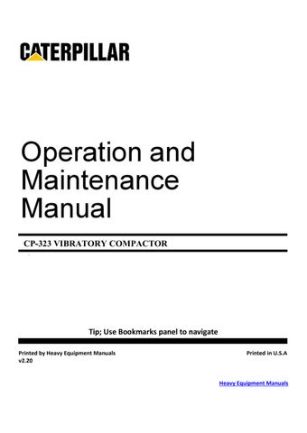 CAT Caterpillar CP-323 Operation & Maintenance Manual PDF Download