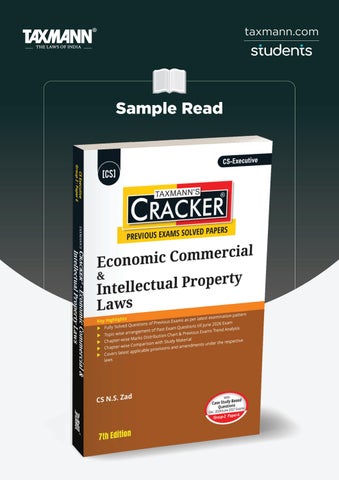 Taxmann's Economic Commercial & Intellectual Property Laws (ECIPL | EC & IPL) | CRACKER