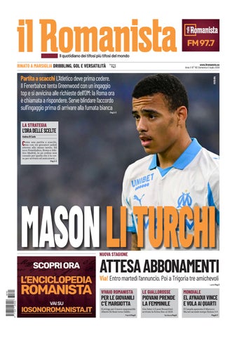 Il Romanista del 5 luglio 2026