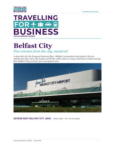 Belfast City - Travelling for Business Guide