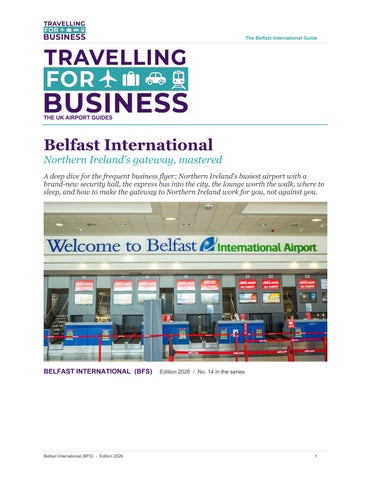 Belfast International - Travelling for Business Guide