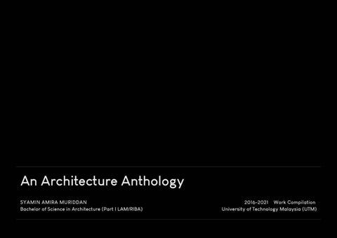 Syamin Amira M. 2021 Architectural Portfolio (Part I RIBA)