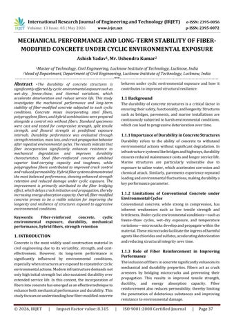MECHANICAL PERFORMANCE AND LONG-TERM STABILITY OF FIBER- MODIFIED CONCRETE UNDER CYCLIC ENVIRONMENTA