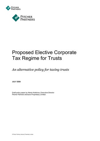 Alternative trust reform proposals - July 2026